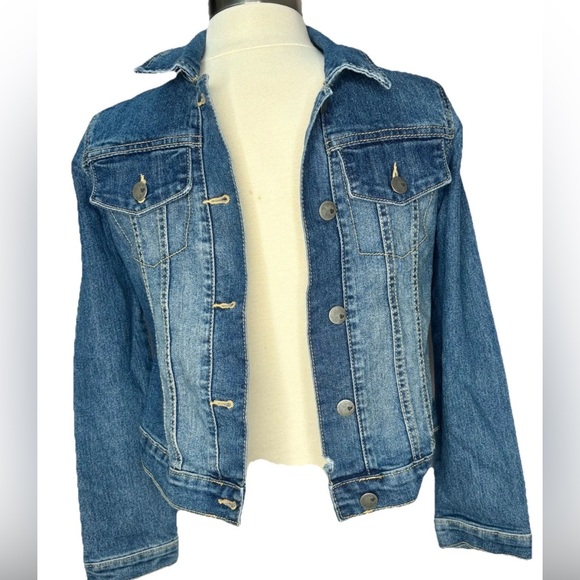Children’s Place Girls Denim Jacket – Classic Blue Jean Girls L Size 10/12 - Picture 1 of 3